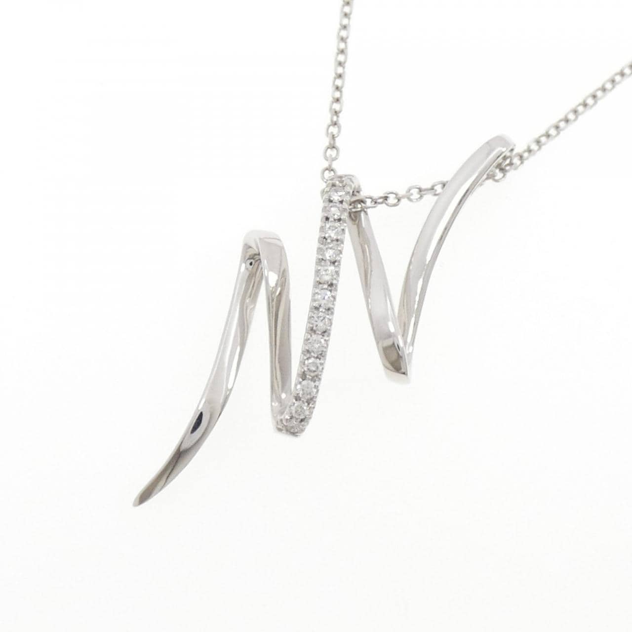 750WG ダイヤモンド ネックレス 0.18CT