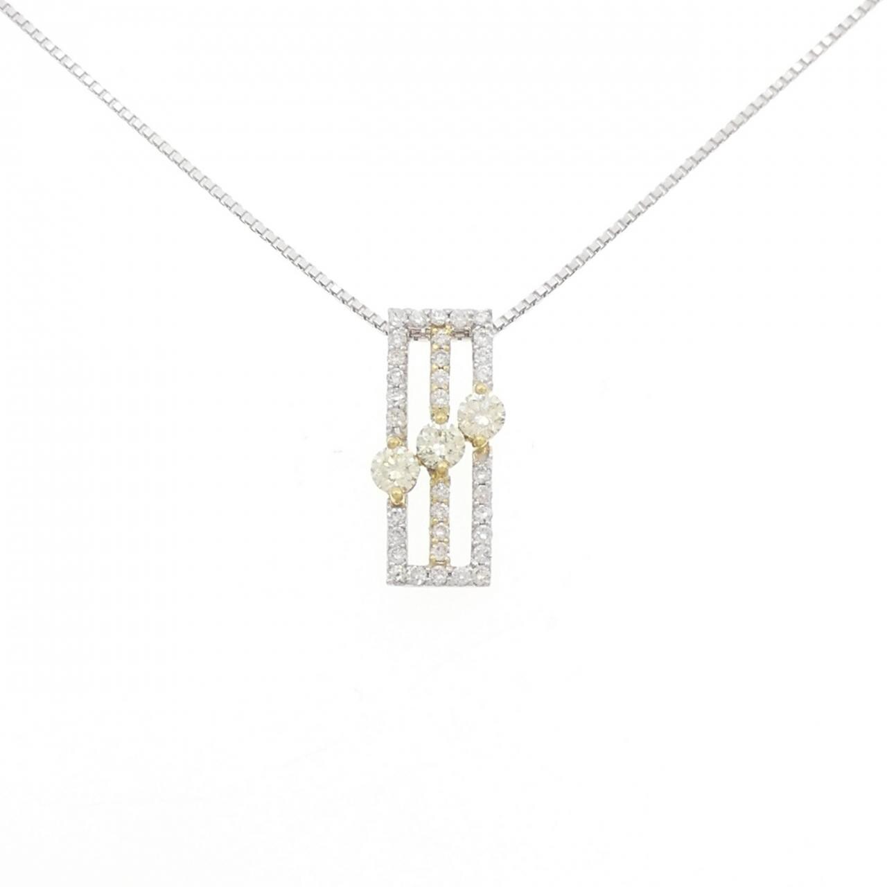 K18YG/K18WG ダイヤモンド ネックレス 1.00CT