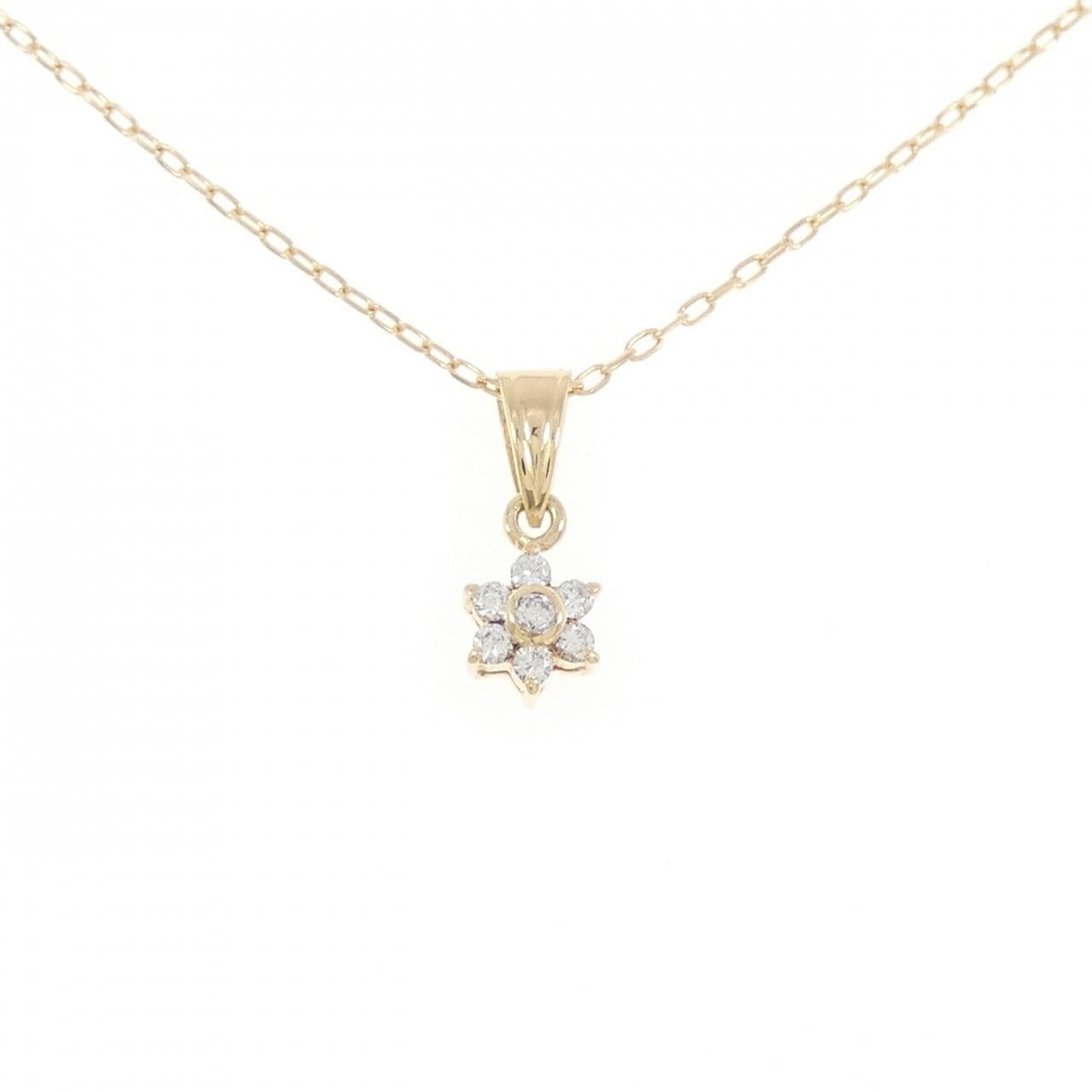 K18YG 花朵钻石项链 0.11CT