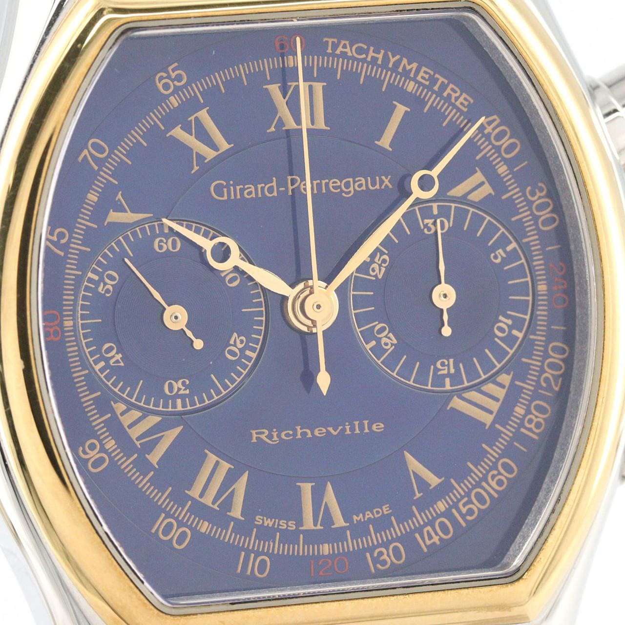 【ノーメンテナンス特価】ジラール･ペルゴ リシュビルクロノグラフ YGコンビ 2710 SSxYG 手巻