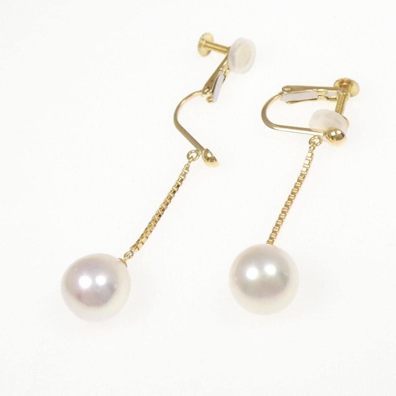18K Yellow Gold Akoya Pearl Earrings 8.4mm