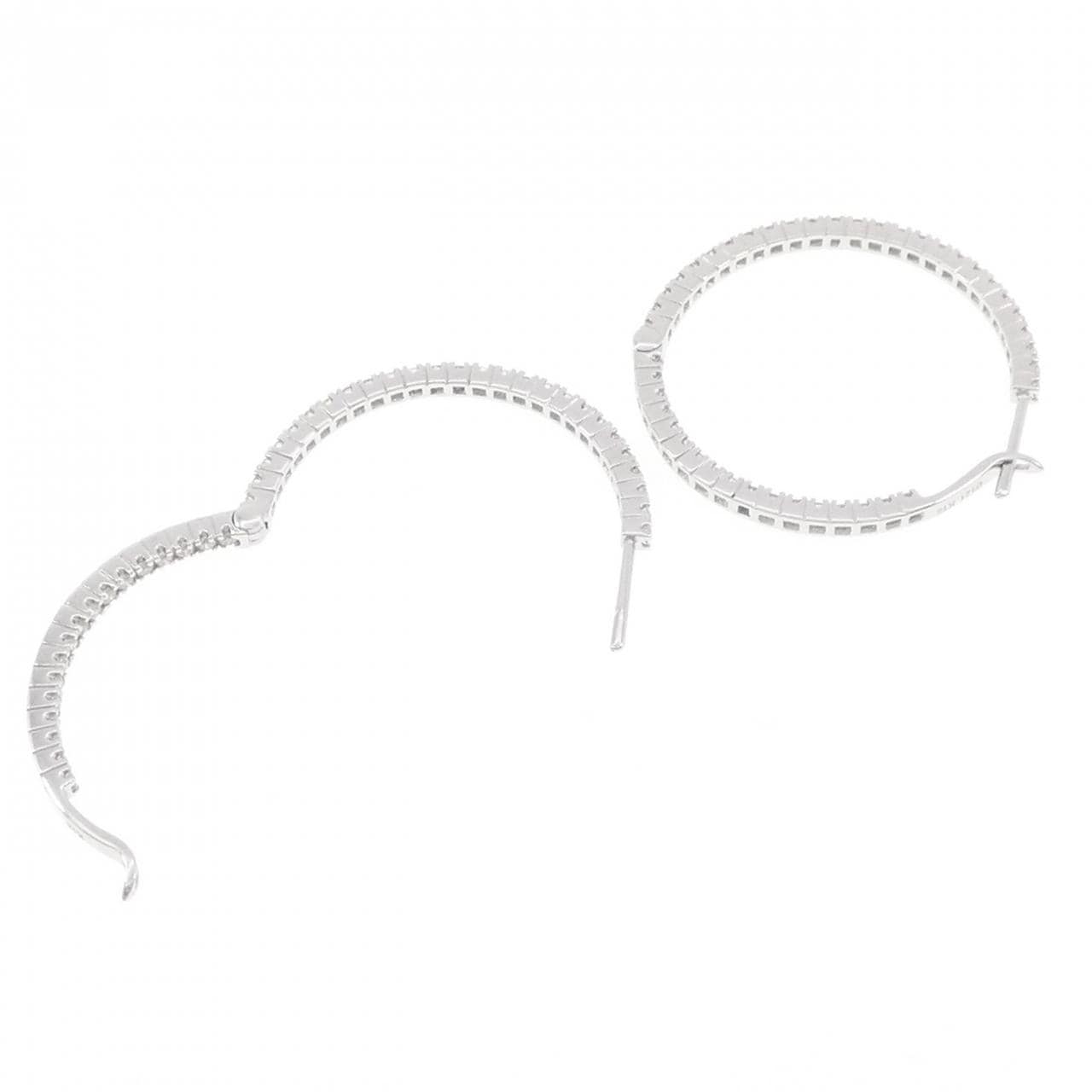K18WG フープ ダイヤモンド ピアス 1.21CT