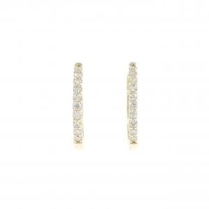 K10YG ダイヤモンド フープ ピアス 0.14CT