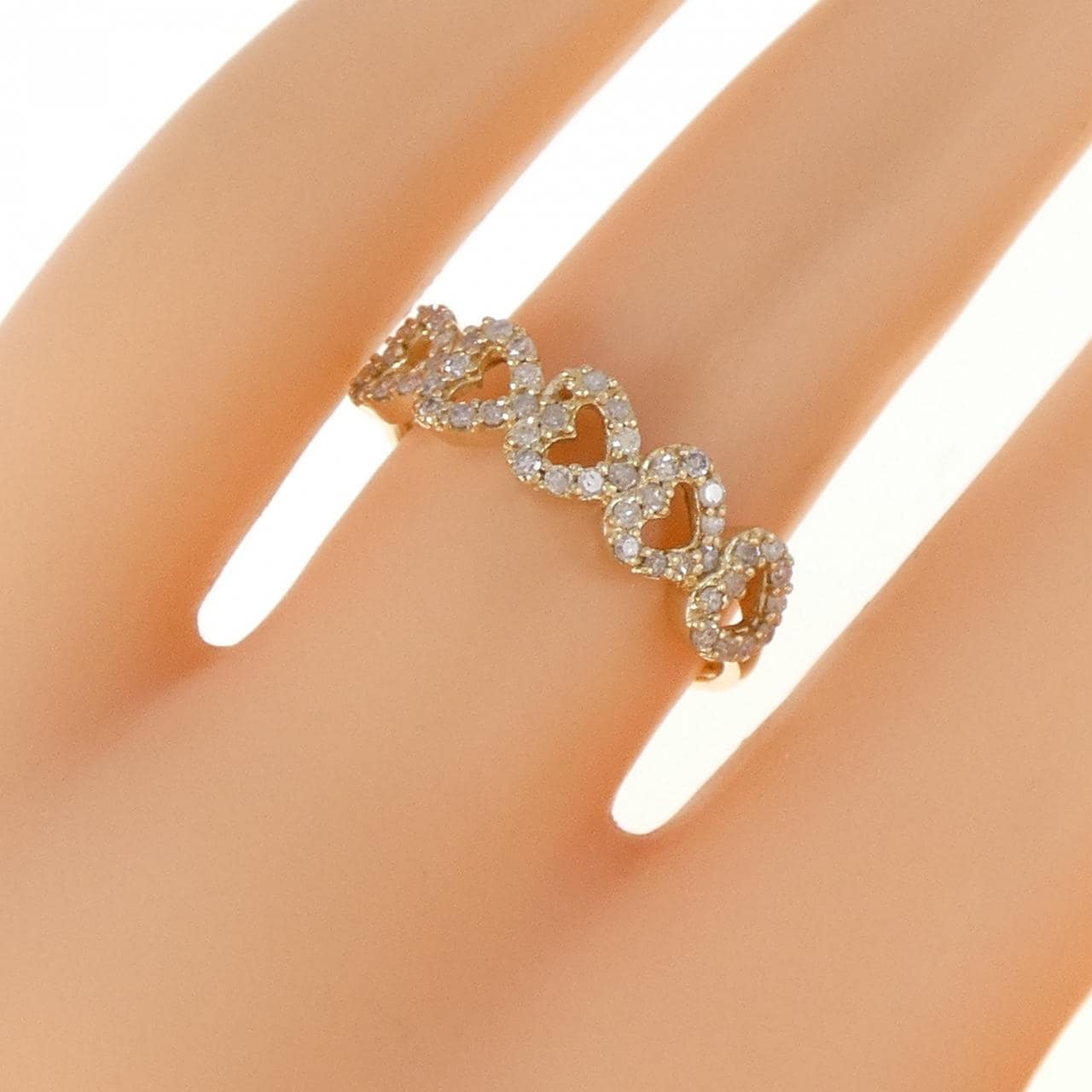 K10YG ハート ダイヤモンド リング 0.27CT