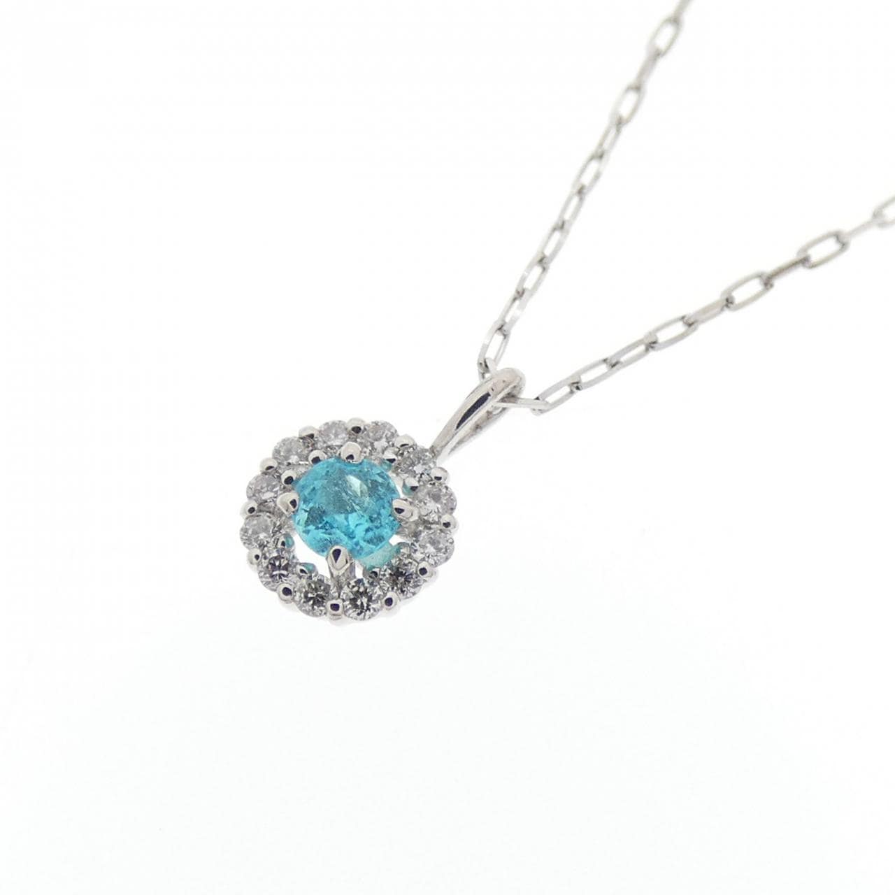 PT900 トルマリン ネックレス 0.04CT