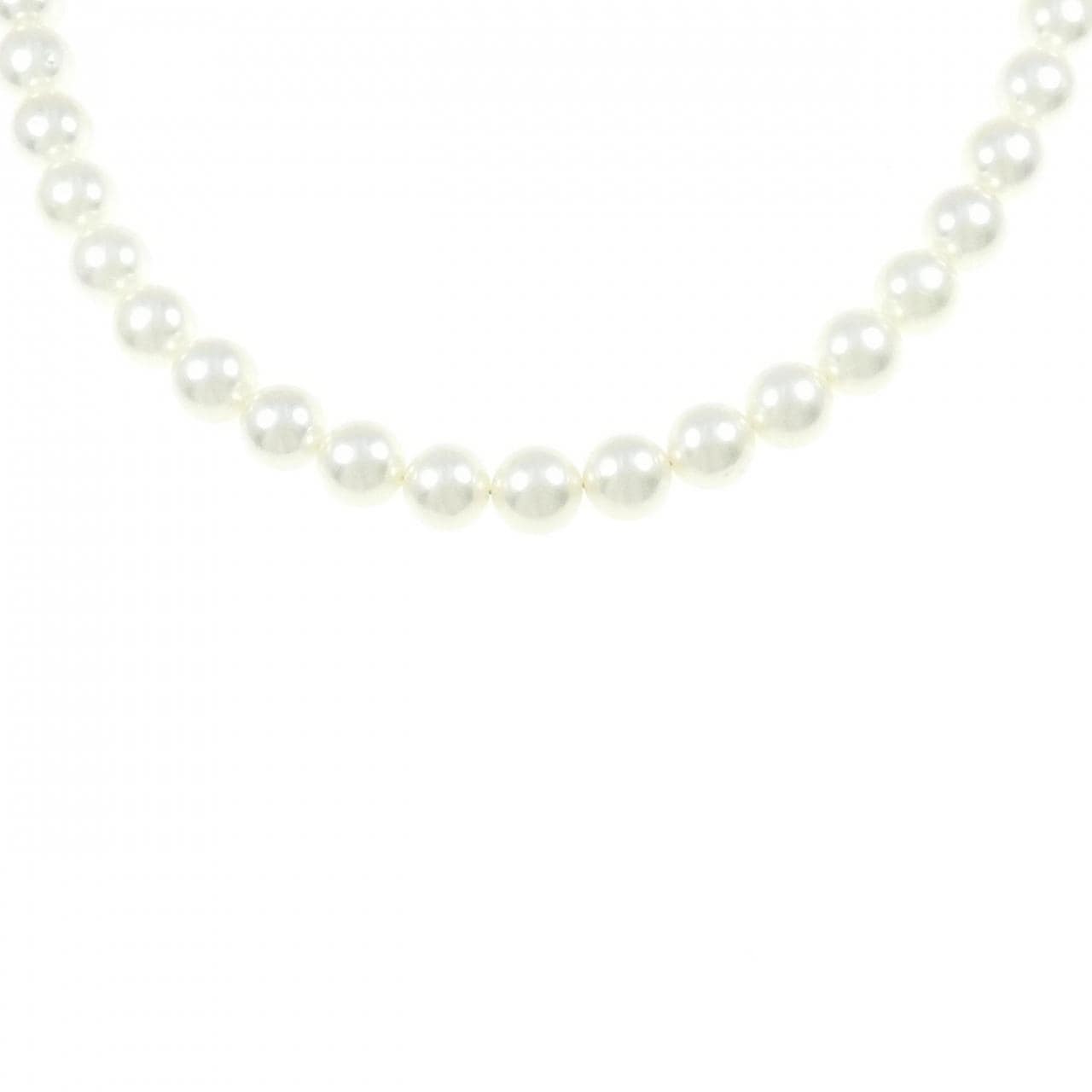 Silver clasp/K14WG Akoya pearl necklace 7.0-7.5mm earrings set