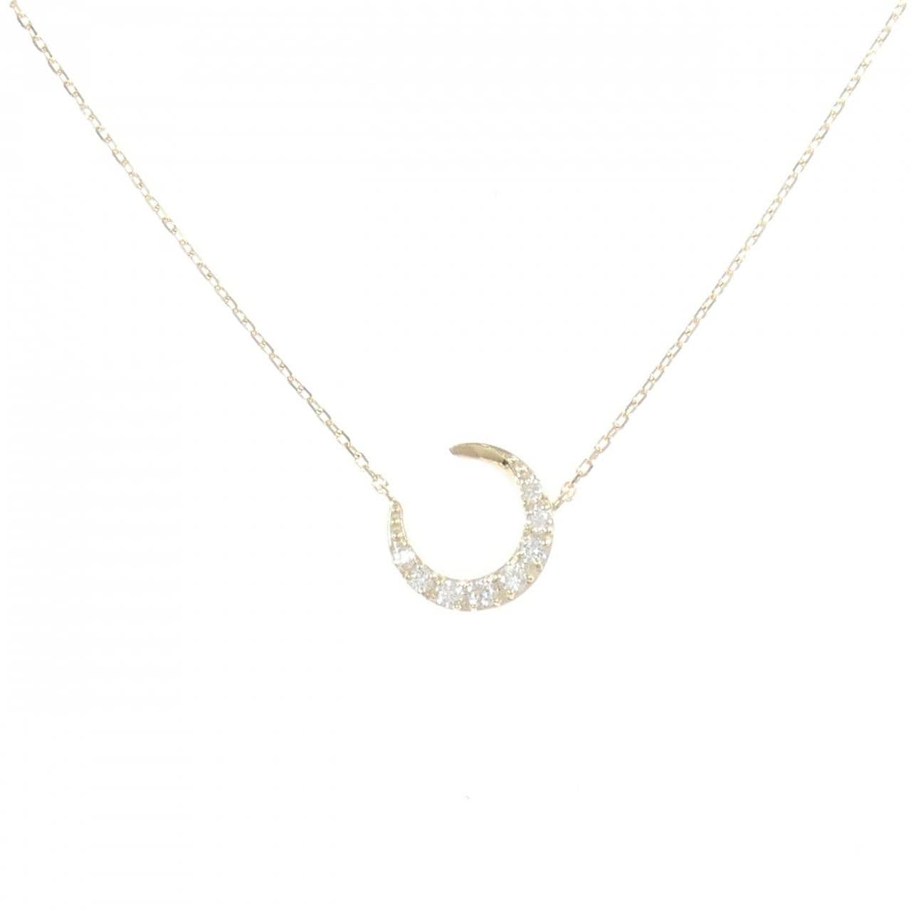 【リメイク】K10YG ムーン ダイヤモンド ネックレス 0.10CT