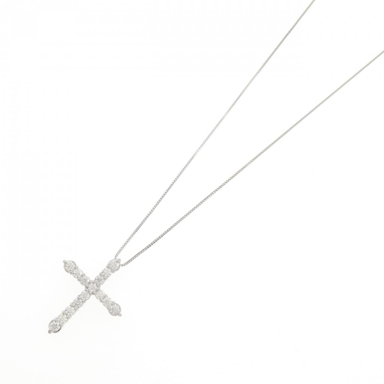 PT/PT850 クロス ダイヤモンド ネックレス 1.00CT