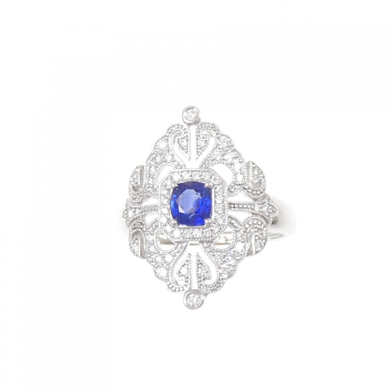750WG サファイヤ リング 0.47CT