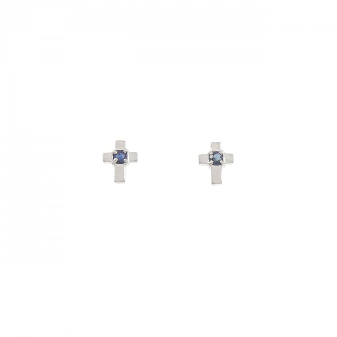 PT900 クロス サファイヤ ピアス