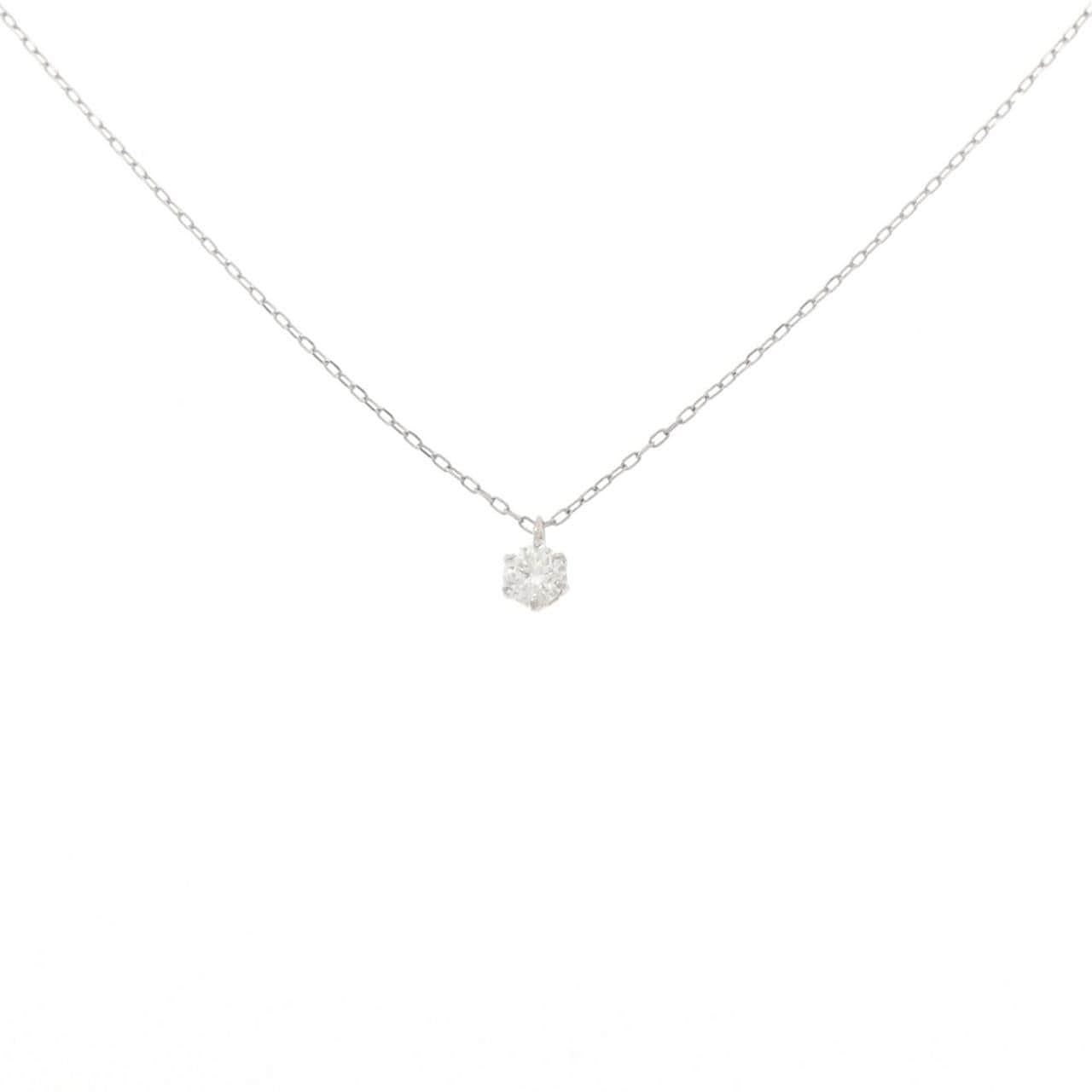 PT900/PT850 ソリティア ダイヤモンド ネックレス 0.13CT