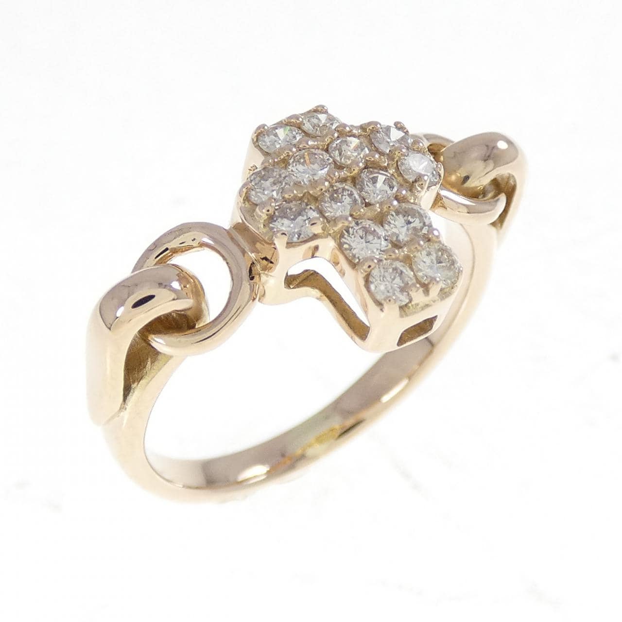K18PG クロス ダイヤモンド リング 0.30CT