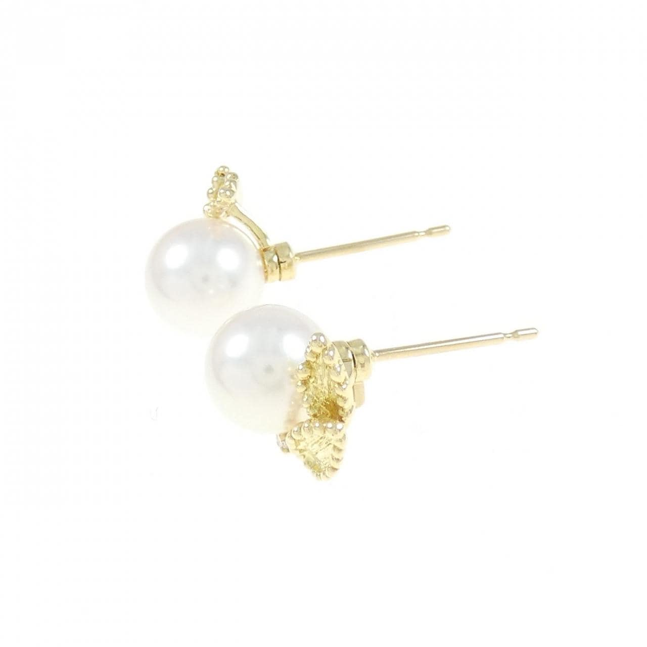 K18YG Akoya pearl earrings 7.5mm