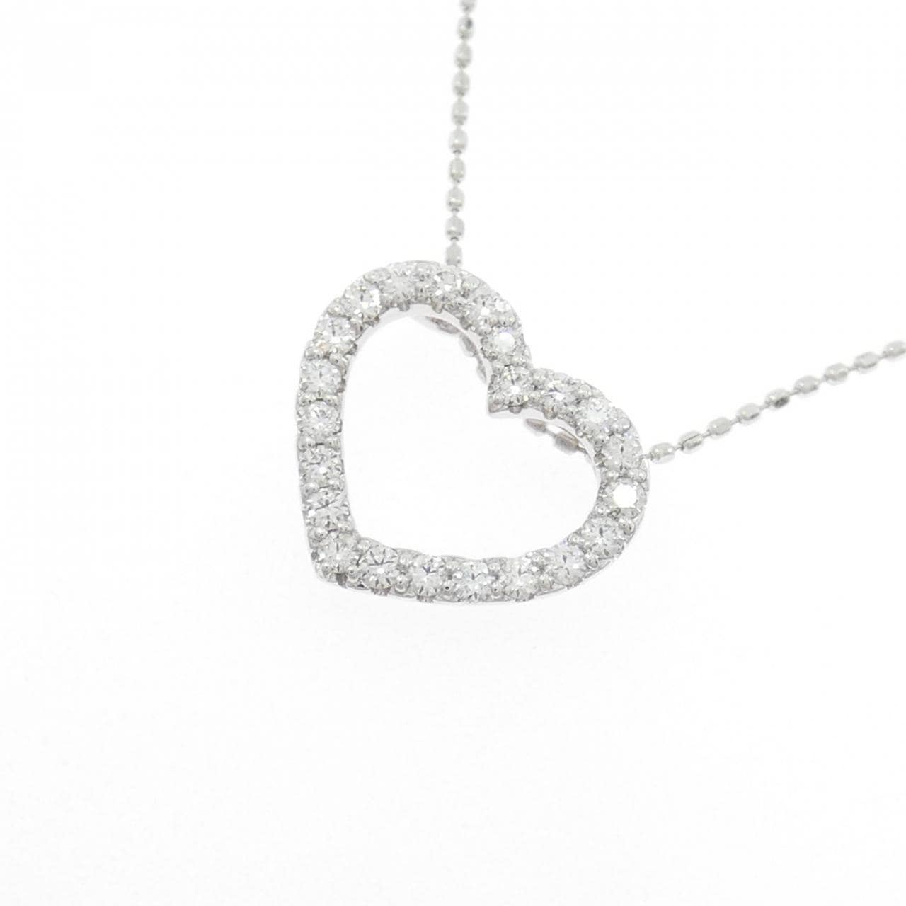 K18WG ハート ダイヤモンド ネックレス 0.30CT