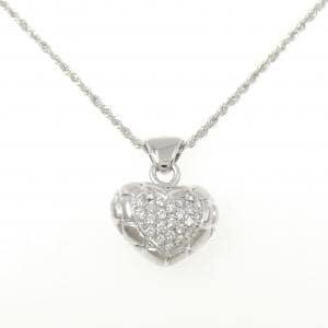 750WG/K18WG ハート ダイヤモンド ネックレス 0.35CT