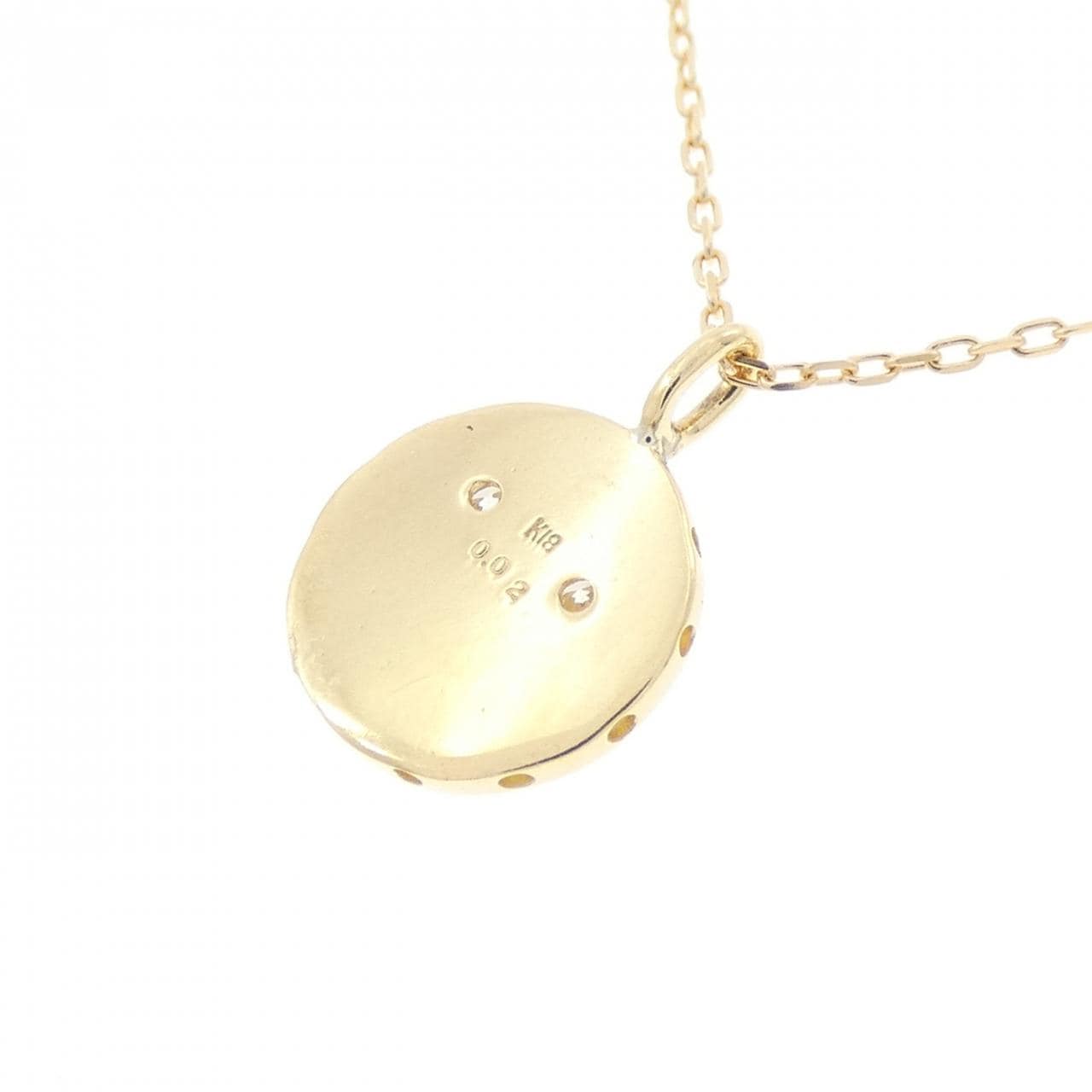 K18YG スマイル ダイヤモンド ネックレス 0.02CT