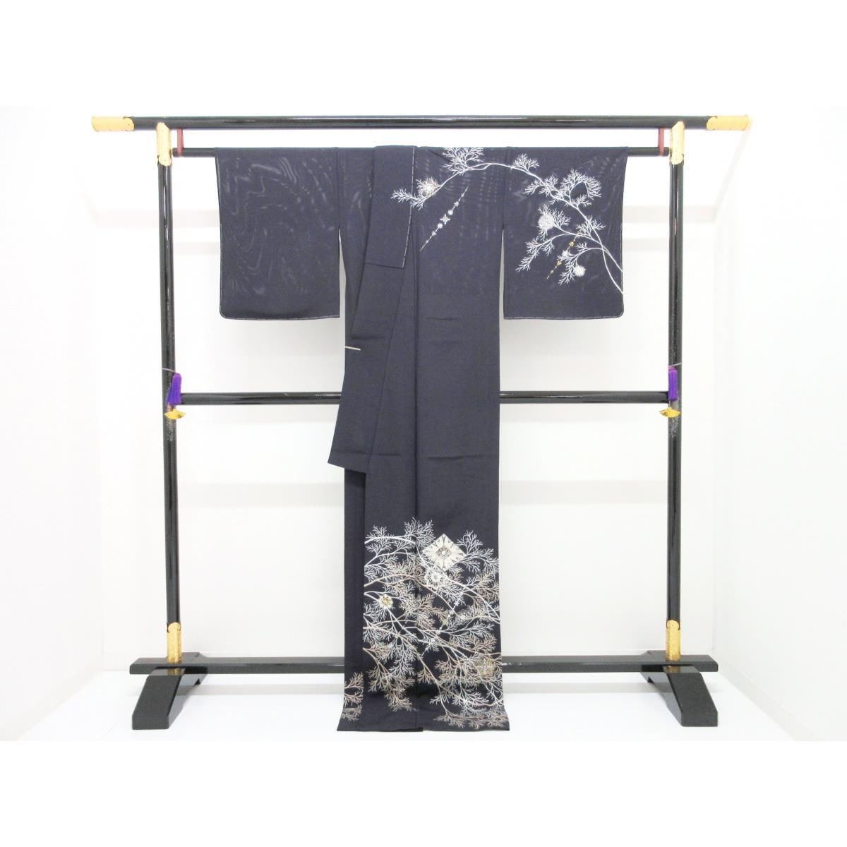【未使用品】単衣　駒絽訪問着　金彩友禅刺繍入り