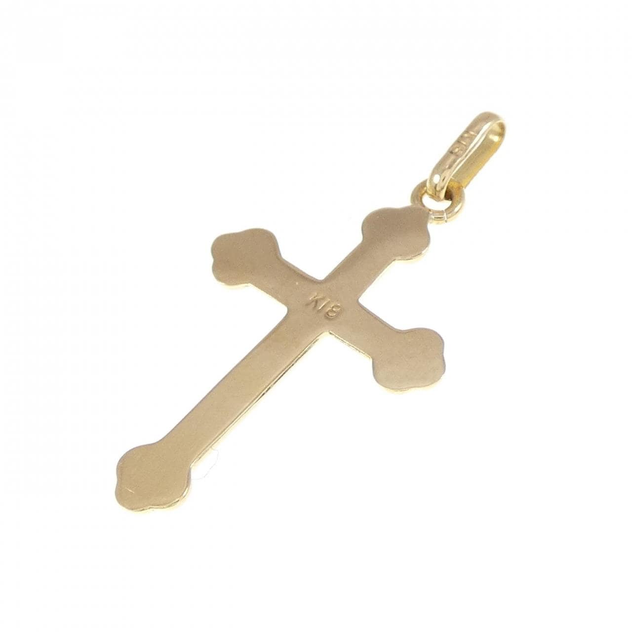 K18YG cross pendant