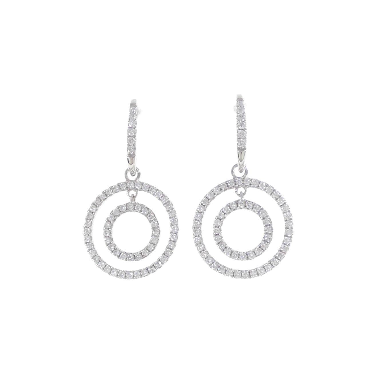 K18WG ダイヤモンド ピアス 0.68CT