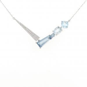 K18WG ブルートパーズ ネックレス 3.23CT