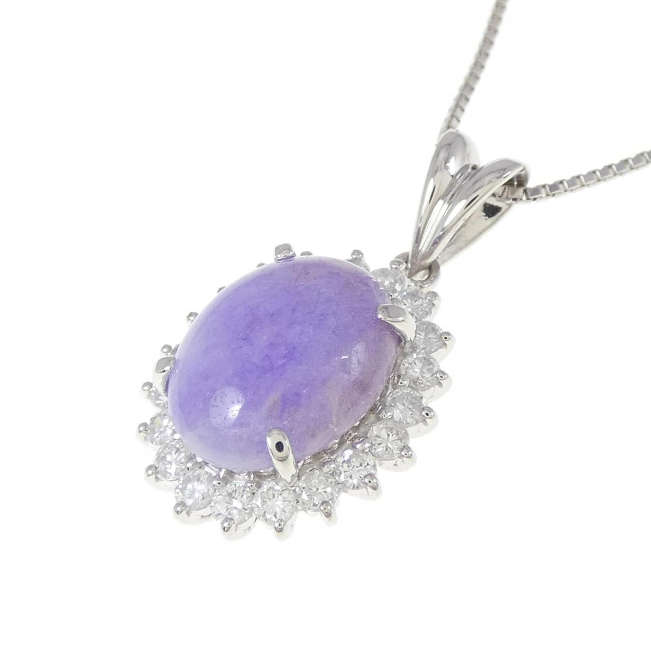 PT Lavender Jade Necklace 3.26CT