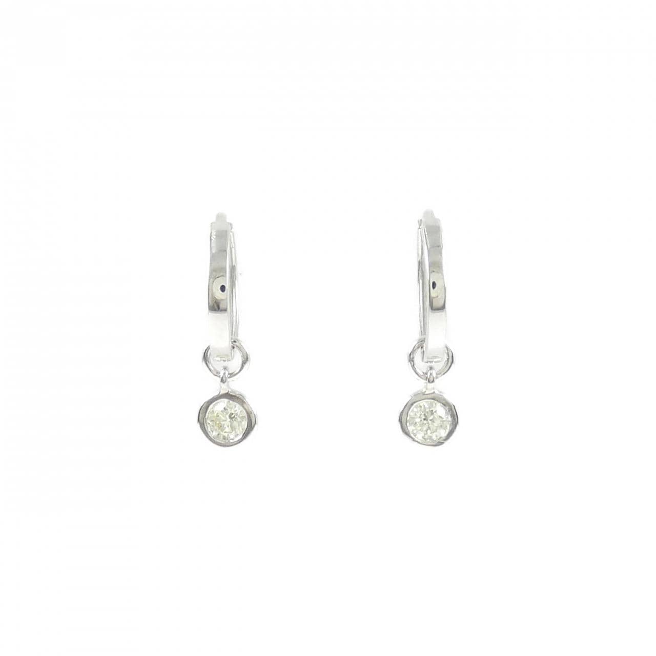 K18WG 2WAY ダイヤモンド ピアス 0.20CT