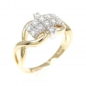 K18YG/PT ダイヤモンド リング 0.15CT