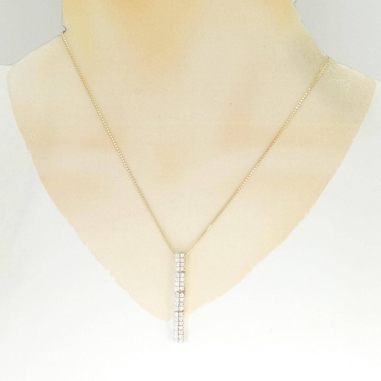 K18YG/K18WG ダイヤモンド ネックレス 0.32CT