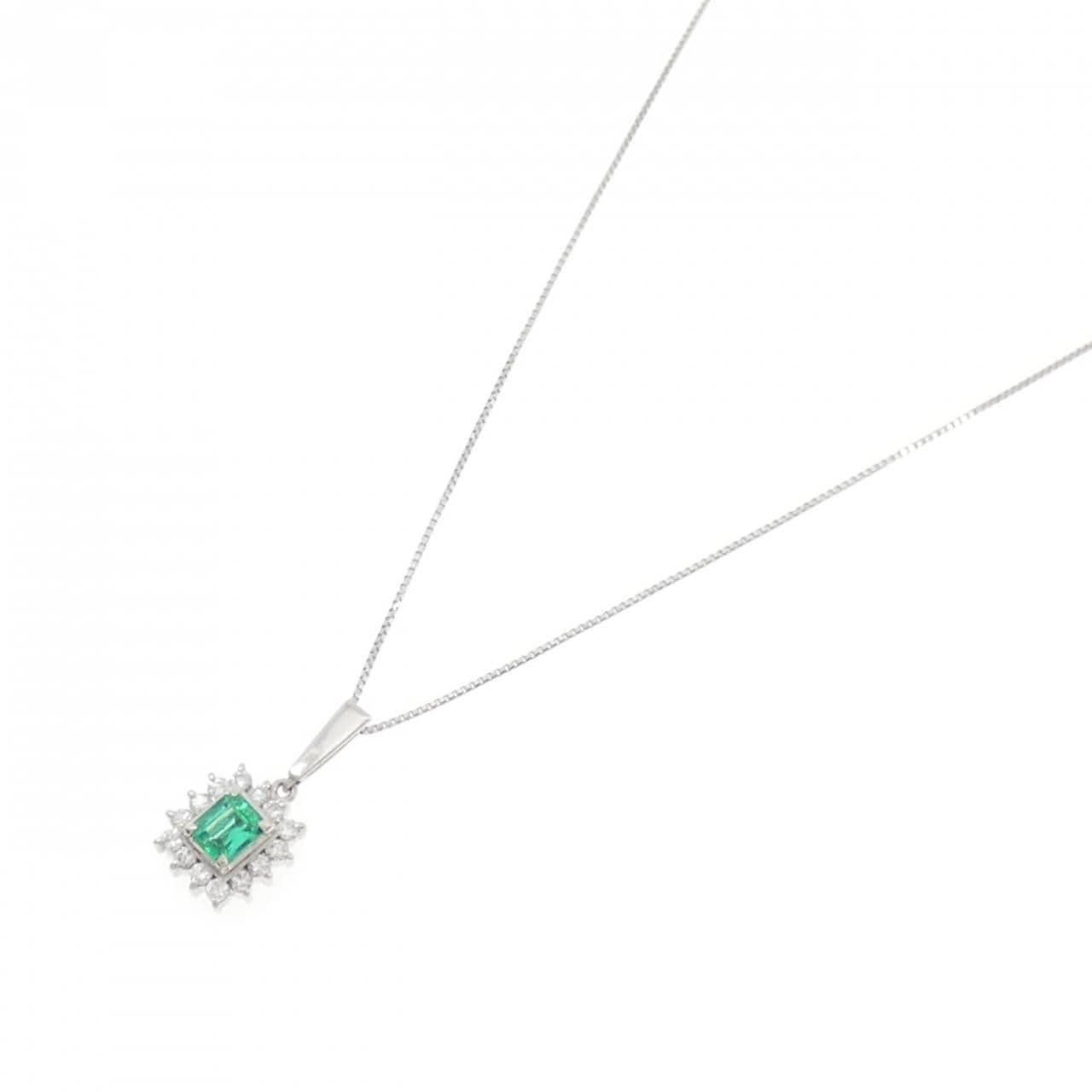 PT900/PT850 エメラルド ネックレス 0.27CT