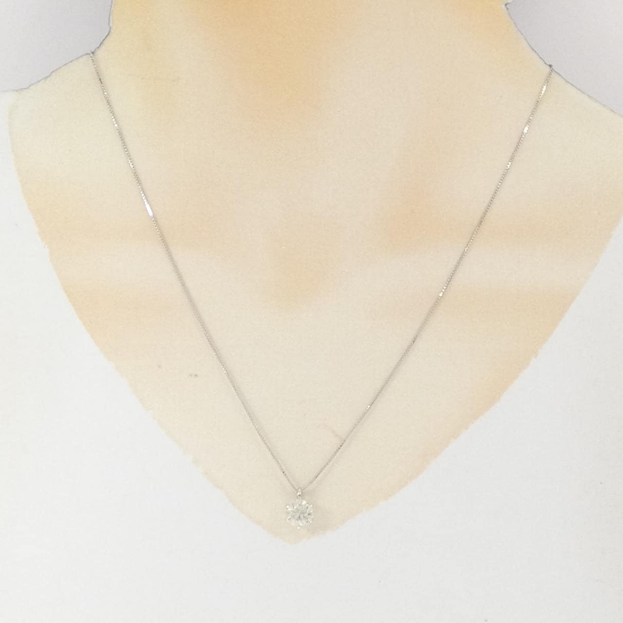 K18WG ソリティア ダイヤモンド ネックレス 1.10CT