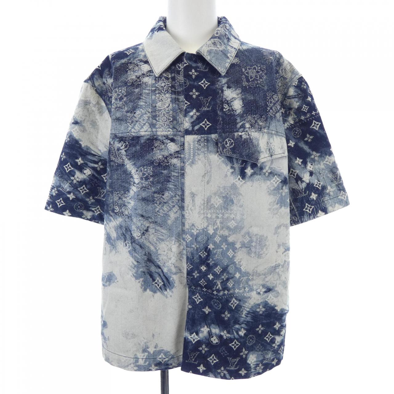 ルイヴィトン LOUIS VUITTON モノグラムバンダナショートスリーブデニムシャツ HNS17XNW2 S/Sシャツ