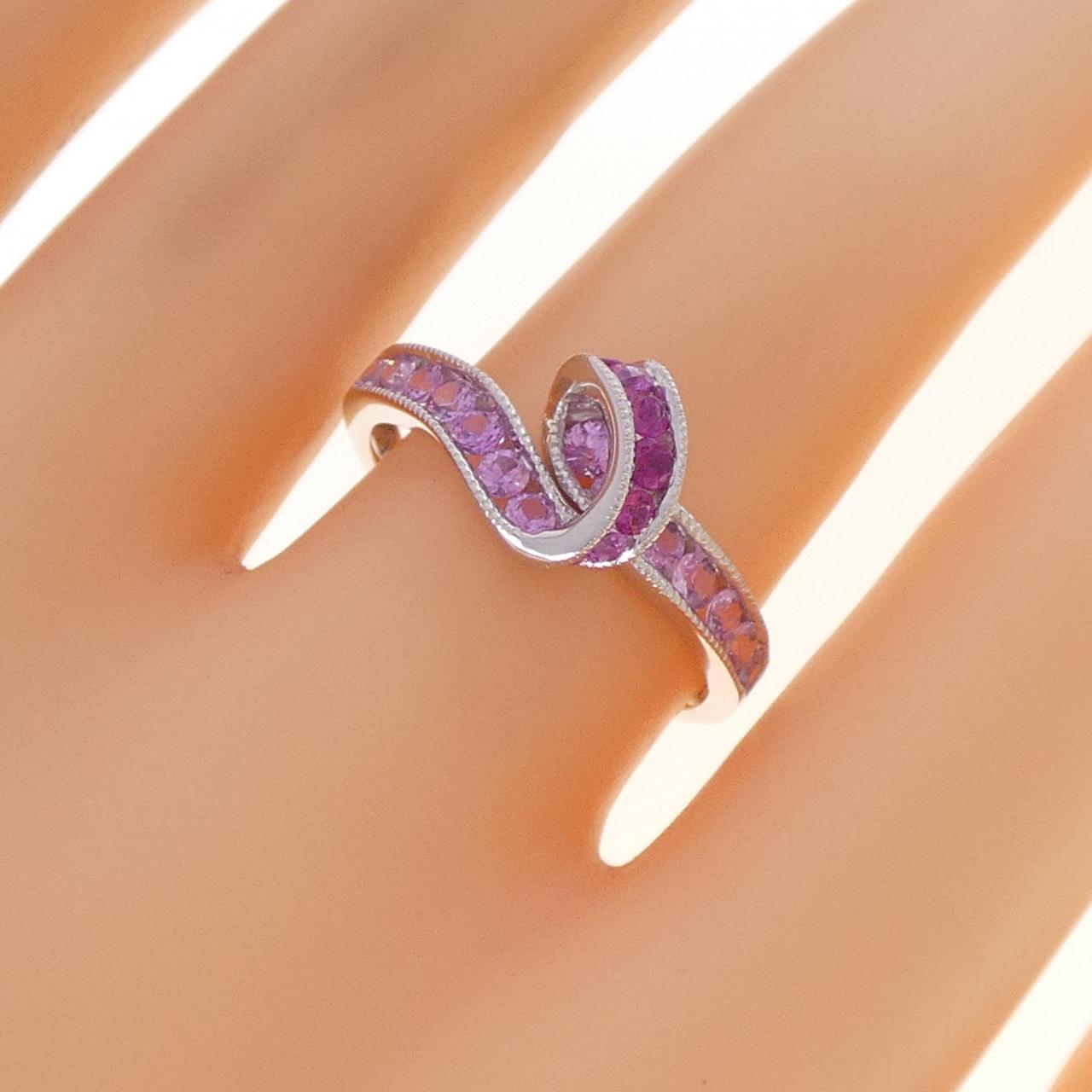 K18WG ルビー リング 0.10CT