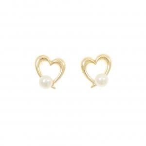 MIKIMOTO Heart Akoya Pearl Earrings 4mm