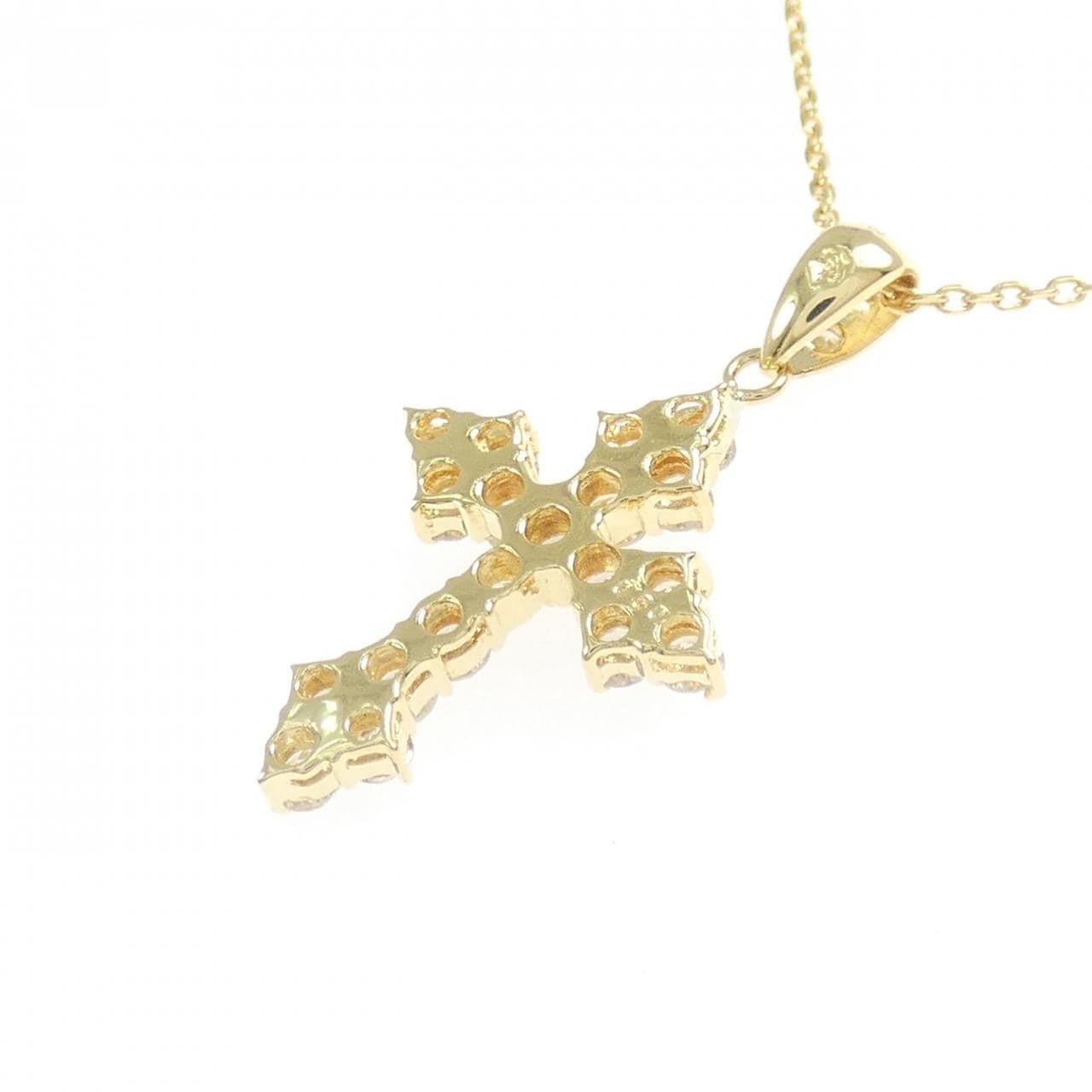 K18YG クロス ダイヤモンド ネックレス 0.50CT