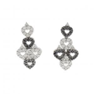 K18WG/K18BG ハート ダイヤモンド ピアス 0.356CT