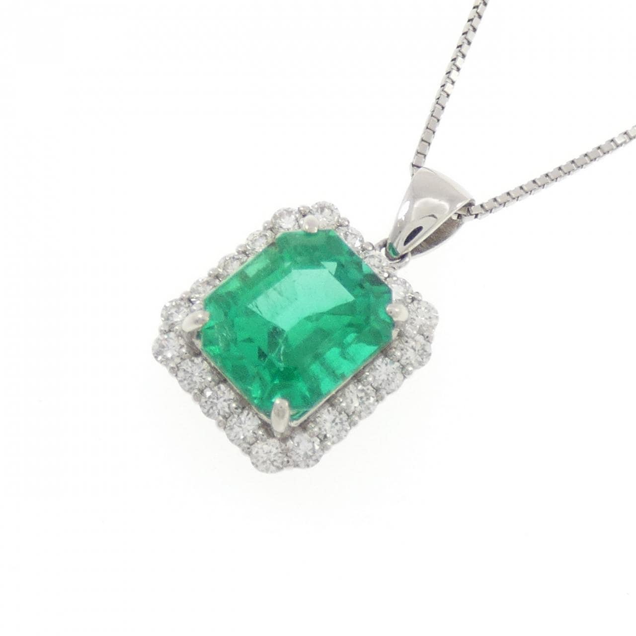 【リメイク】PT900/PT850 エメラルド ネックレス 3.058CT コロンビア産