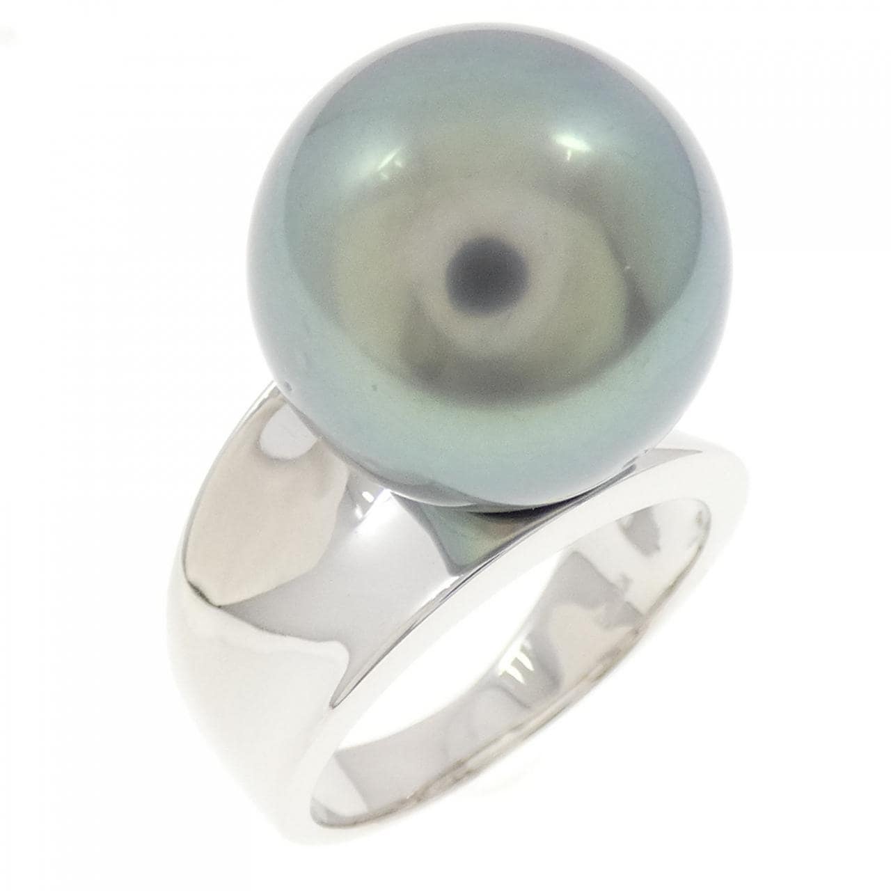 K18WG 黒蝶パール リング 14.8mm