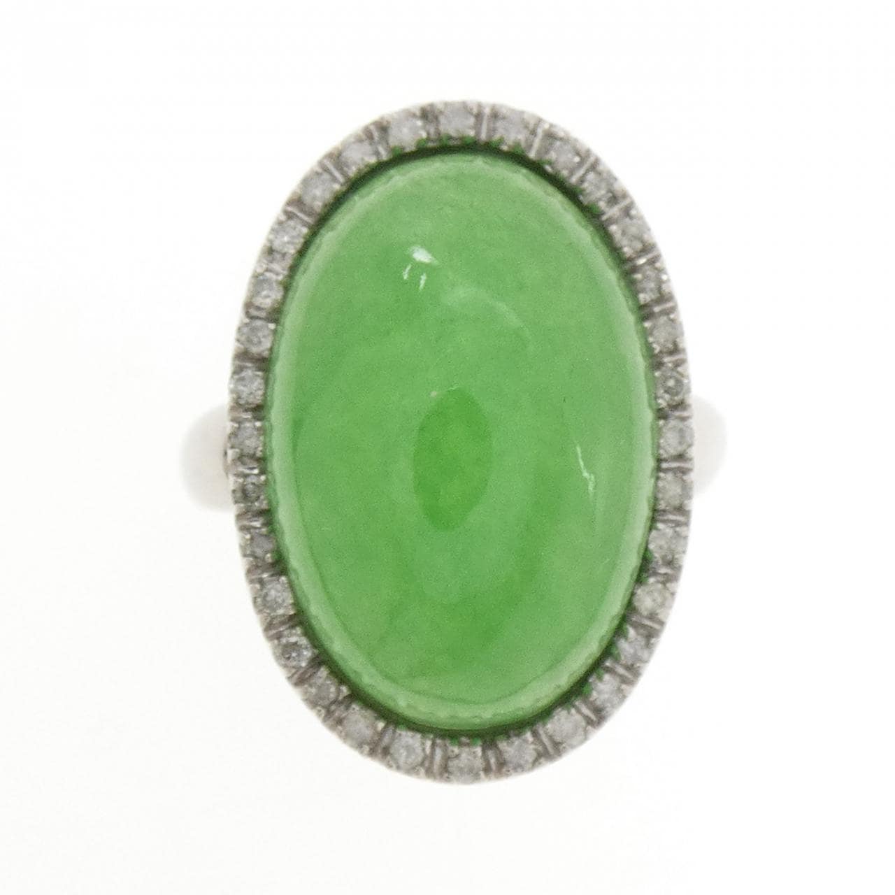 K18WG ヒスイ リング 10.00CT