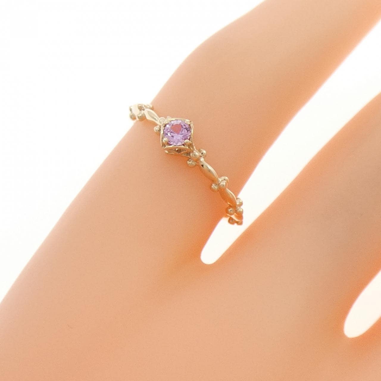 K10YG サファイヤ ピンキーリング 0.04CT