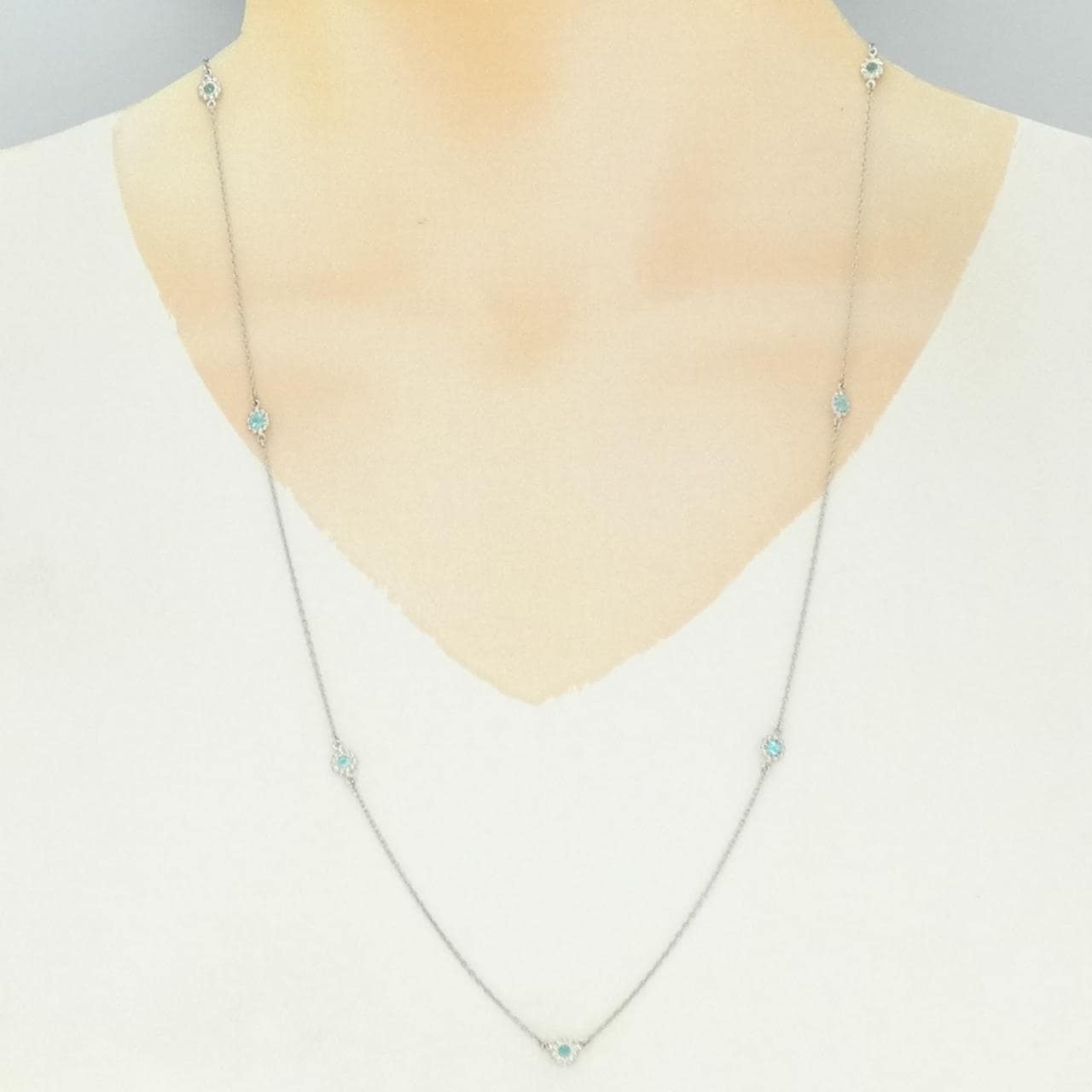 PT850 Tourmaline Necklace 0.60CT