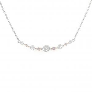 PT900/K18PG/PT850 ピンクダイヤモンド ネックレス 0.07CT