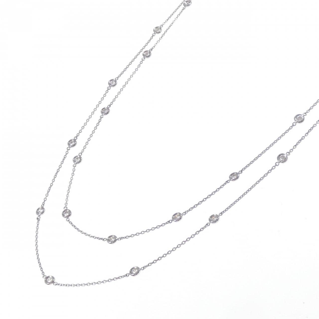 K18WG ダイヤモンド ネックレス 1.06CT
