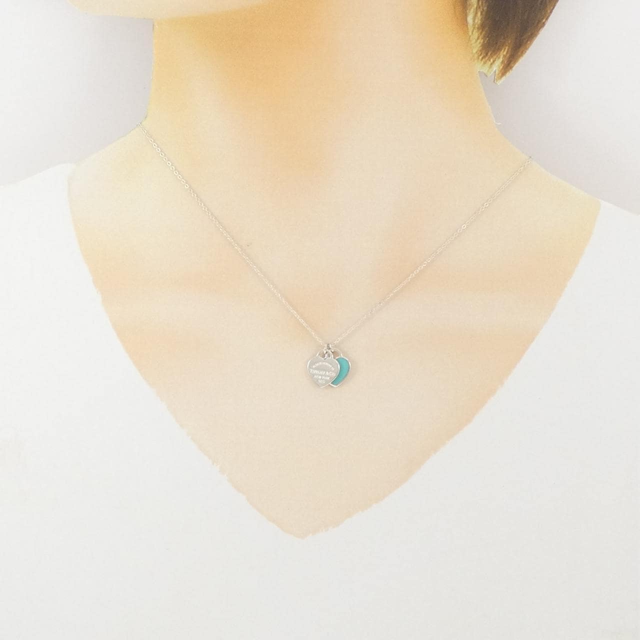 TIFFANY Return to TIFFANY Mini Double Heart Tag Necklace