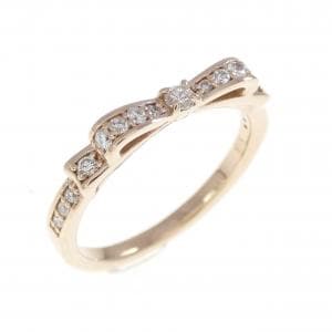 K18PG リボン ダイヤモンド リング 0.15CT