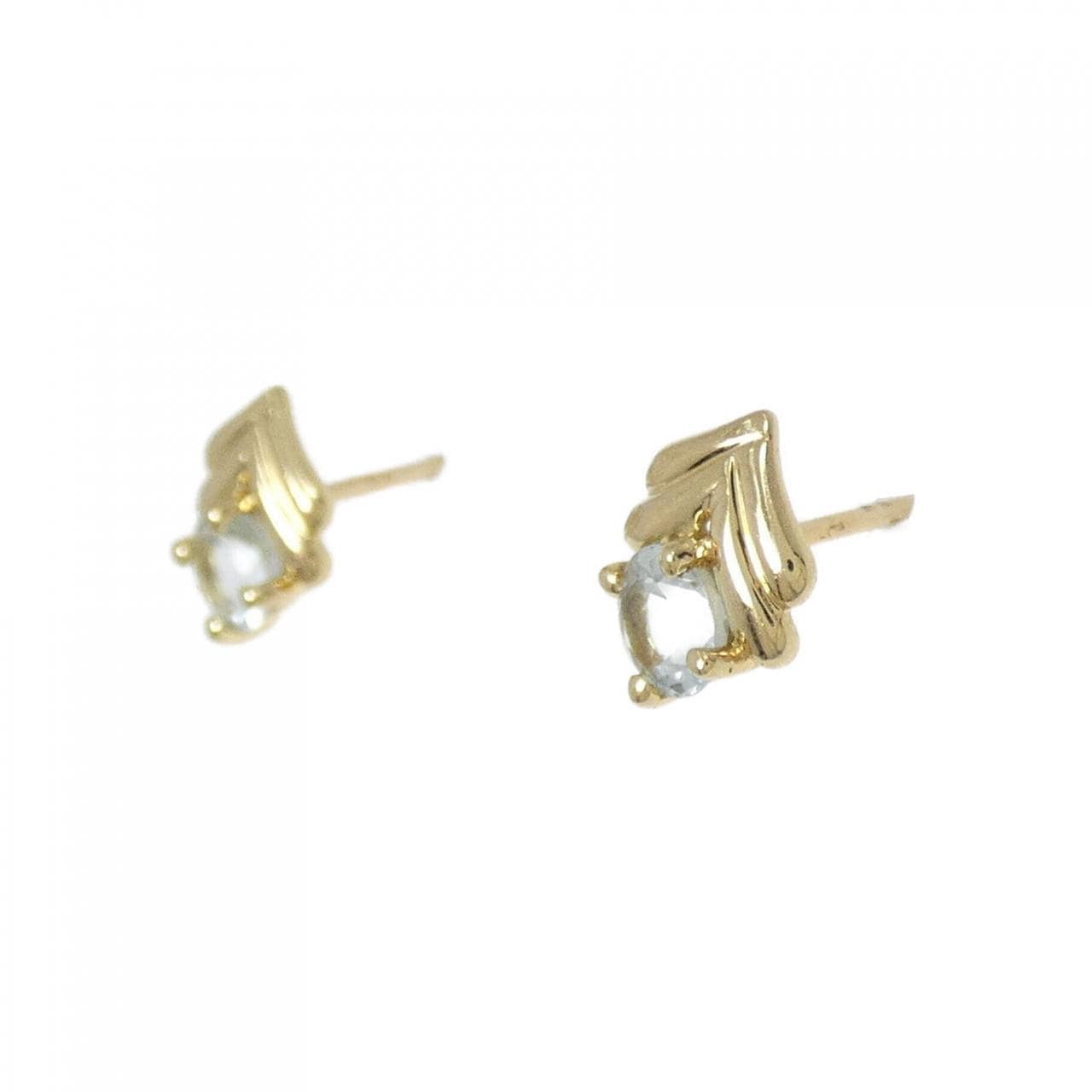 K18YG アクアマリン ピアス