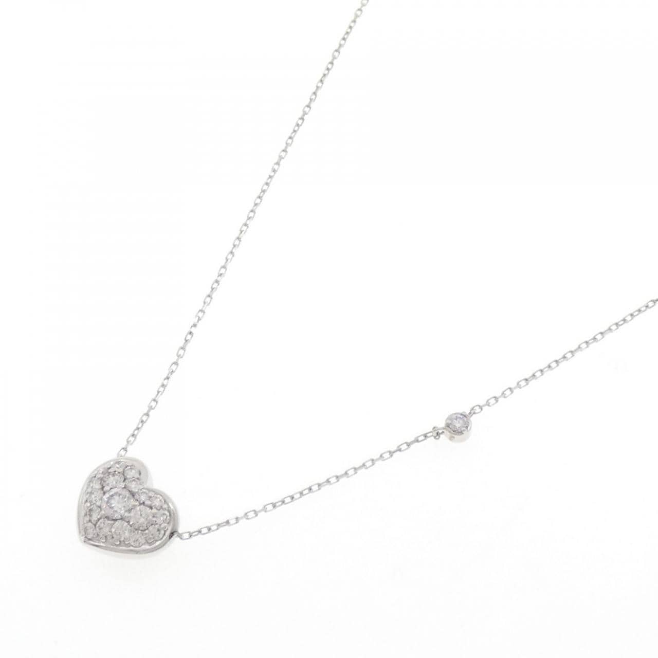 K18WG heart Diamond necklace 0.50CT