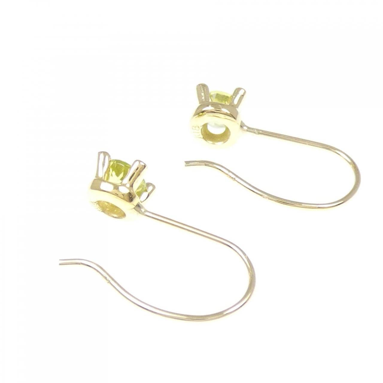 K18YG橄欖石耳釘