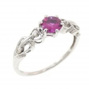 K18WG ルビー リング 0.45CT