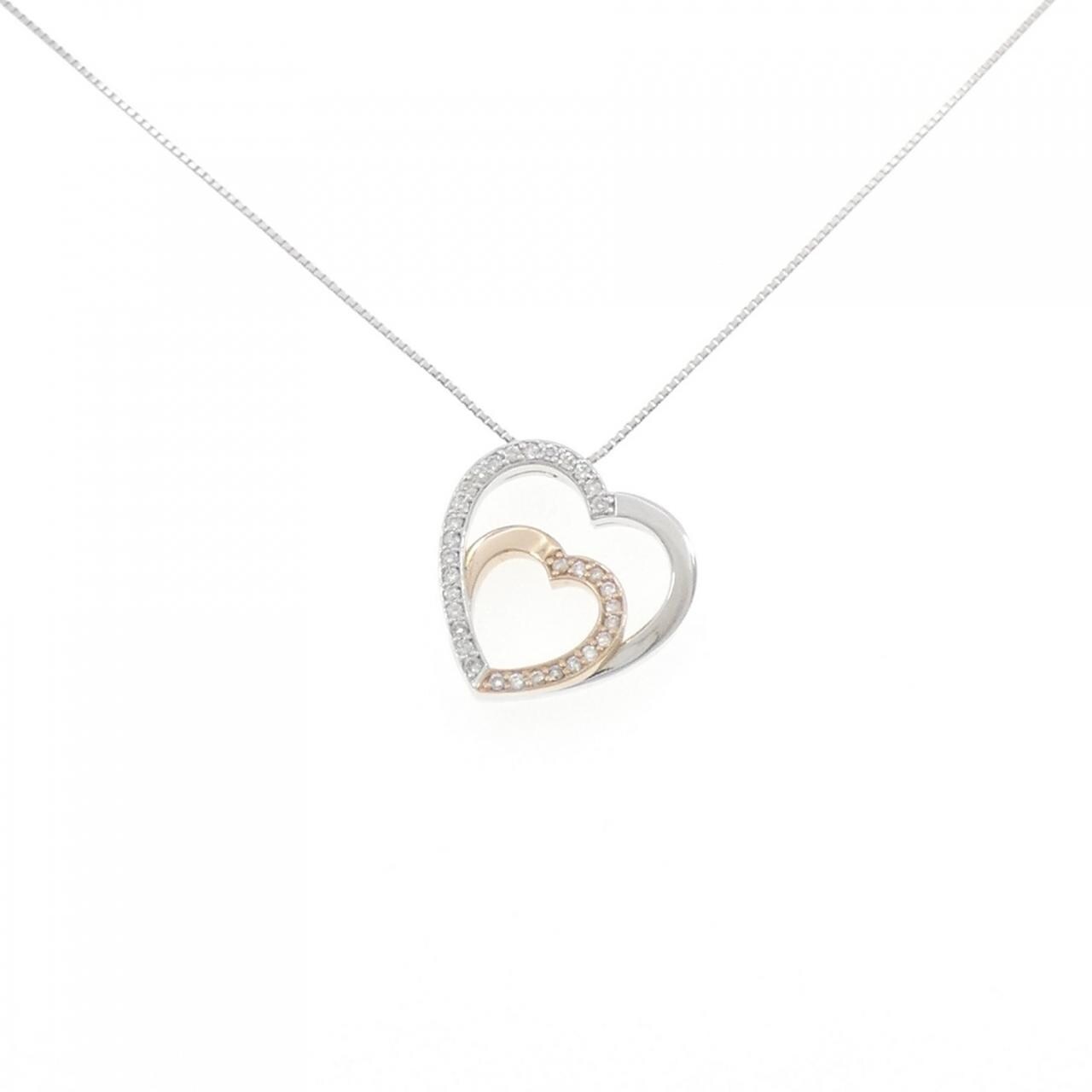 K18WG/K18PG ハート ダイヤモンド ネックレス 0.25CT