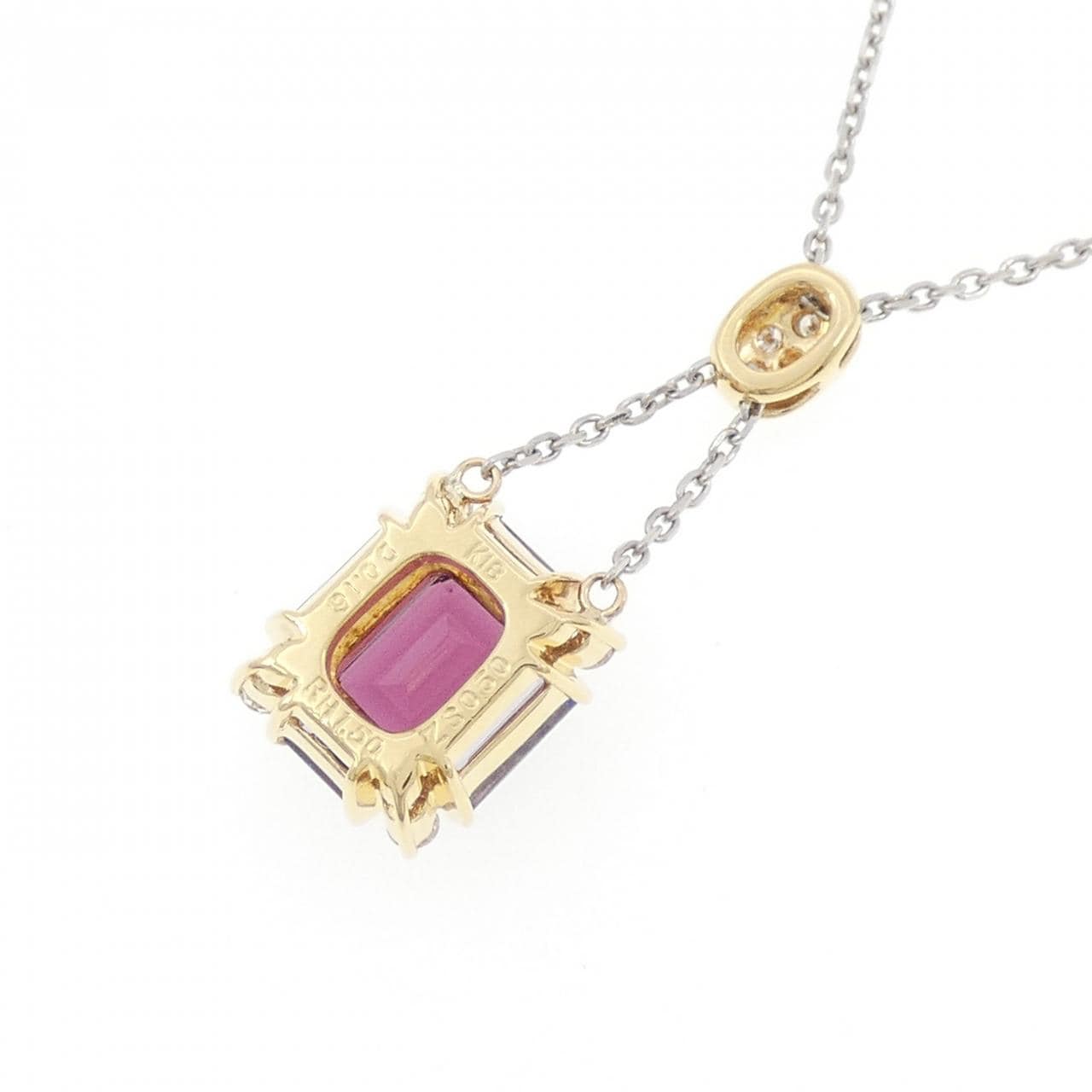 K18YG/PT850 ガーネット ネックレス 1.50CT